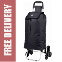 Hoppa Black Stair Climber 6 Wheel Shopping Trolley